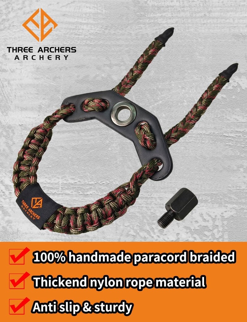 THREE ARCHERS حزام معصم قوس الرماية قابل للتعديل حلقة حزام معصم مثبت قوس مركب وحامل يد ملحقات الصيد والاستهداف - Image 2